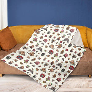 Doom Chibi Characters Fleece Blanket