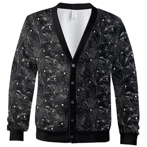 Black Raven Pattern Cardigan