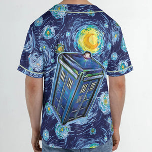 Tardis Starry Night Doctor Who Unisex Baseball Jersey