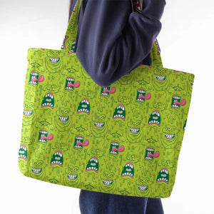 Funny Face Expression Slimer Ghostbusters Large Tote Bag