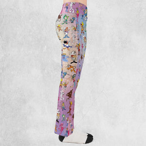 80s 90s Commercial Cereal Mascots Flare Leggings