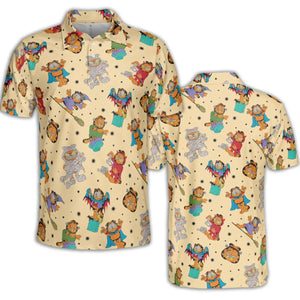 Nostalgic Cat Garfield's Halloween Adventure AOP Men/Women Polo Shirt