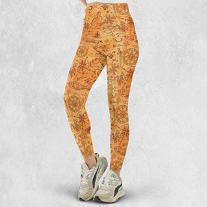 Vintage Adventure Map Indiana Jones Legging