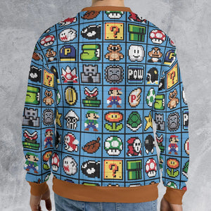 Mario Pixel Super Mario Pattern All-over Print Sweatshirt