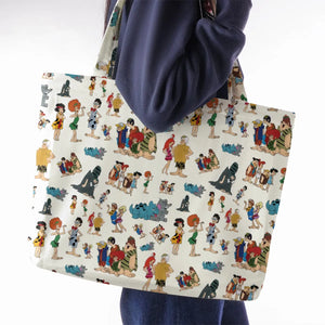 The Pebbles and Bamm Bamm Show Characters Large Tote Bag