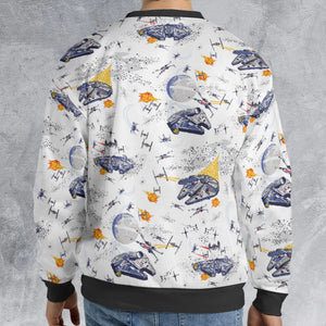 Millennium Falcon Patterns Star Wars All-over Print Sweatshirt