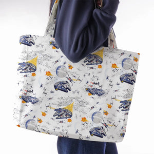 Millennium Falcon Patterns Star Wars Large Tote Bag