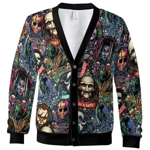 Horror Movie Characters Pattern Cardigan