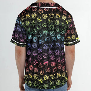 DnD Rainbow Dice Set Pattern Unisex Baseball Jersey