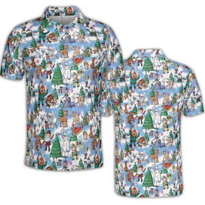 Snowland Rudolph the Red-Nosed Reindeer AOP Men/Women Polo Shirt