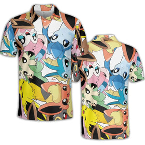 Cute Eevee Evolution Pokemon AOP Men/Women Polo Shirt