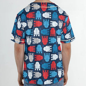 R2-D2 Star Wars 4th of July Pattern Unisex Baseball Jersey