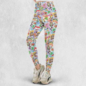 Tiki Room With Orange Bird Legging