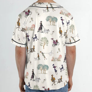 Dog Walking Look Alikes 101 Dalmations Unisex Baseball Jersey