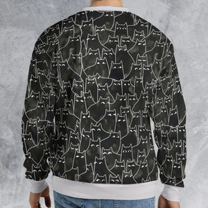 Suspicious Cats Funny Cat All-over Print Sweatshirt