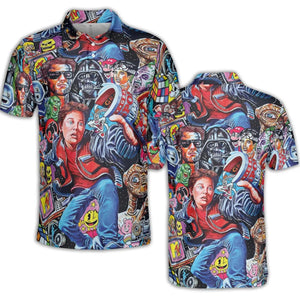 Back To The 80s Pop Culture 80s Movies Characters AOP Men/Women Polo Shirt
