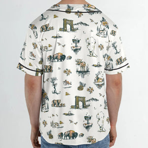 Yellowstone National Park Pattern Unisex Baseball Jersey
