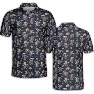 Cute Baby Yoda Halloween Pattern AOP Men/Women Polo Shirt