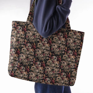 Life Grows Through Death Skull Large Tote Bag