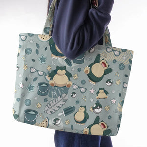 Summer Relax Snorlax Pokemon Large Tote Bag