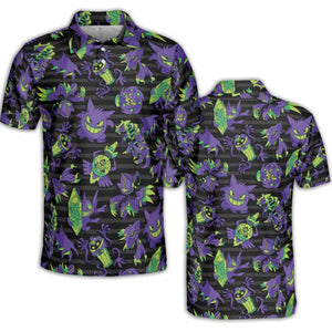 Ghost Type Pokemon Pattern AOP Men/Women Polo Shirt