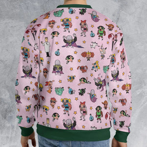 Power Puff Girls Characters Pattern All-over Print Sweatshirt