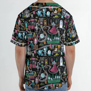 Haunted Mansion Map Unisex Baseball Jersey