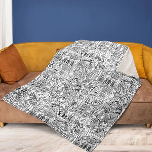 The Big Lebowski Doodles Fleece Blanket