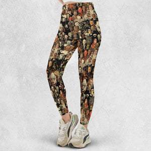 Horror Movie Characters Halloween Pattern Legging