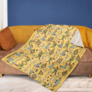 Magic Of Oz Characters Pattern Fleece Blanket