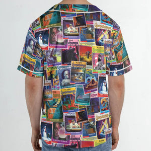 Goosebumps Monster Collage Pattern Unisex Baseball Jersey