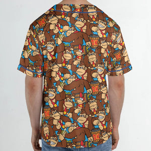 Donkey Kong Pattern Unisex Baseball Jersey