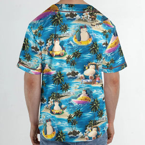 Snorlax Surfing Summer Vibes Unisex Baseball Jersey