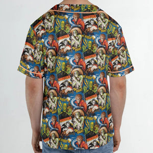 The Horror The Fright Dracula Frankenstein The Wolfman Monster Universal Pattern Unisex Baseball Jersey