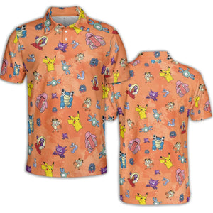 Pokemon Character Scatter AOP Men/Women Polo Shirt