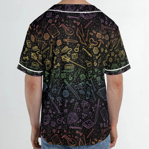 DnD Tabletop RPG Pattern Unisex Baseball Jersey