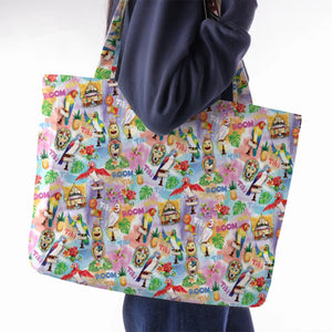 Tiki Room With Orange Bird Large Tote Bag