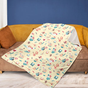 Ren and Stimpy Pattern Fleece Blanket