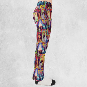 Retro Mansion Collage Flare Leggings