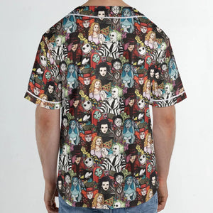 Tim Burton Characters Halloween Unisex Baseball Jersey