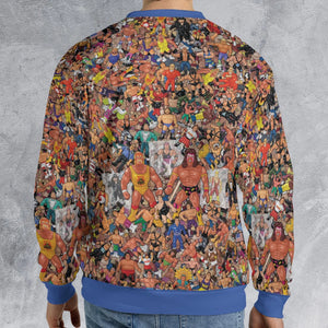 Wrestling Hulk Hogan and Buddies Figures All-over Print Sweatshirt