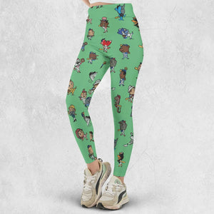 Baseball Mascot Pattern Legging
