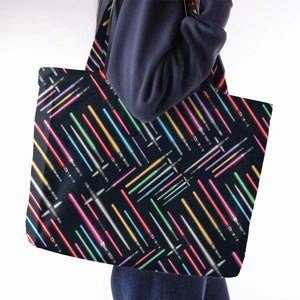 Lightsabers Star Wars Pattern Large Tote Bag