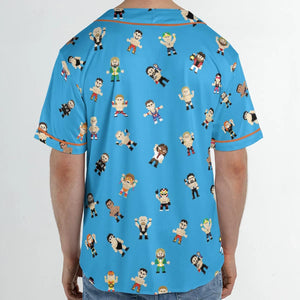 8-Bit Wrestlers Unisex Baseball Jersey