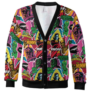 Monsters Pop Collage Universal Monsters Cardigan