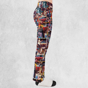 Retro Scenes Mia Wallace Vincent Vega Jules Winnfields Pulp Fiction Flare Leggings