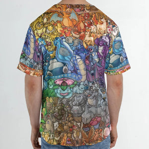 Rainbow Epic Pokemon Unisex Baseball Jersey