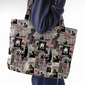 Crime Scene Scream Aesthetic Pattern Large Tote Bag