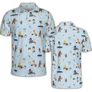 Go Fishing with Star Wars Characters AOP Men/Women Polo Shirt