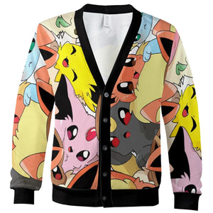 Cute Eevee Evolution Pokemon Cardigan
